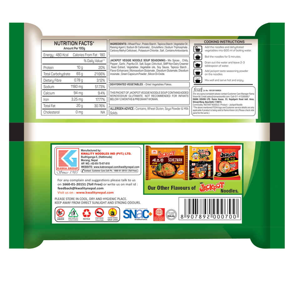 Kab's Jackpot Veggie Noodle Soup