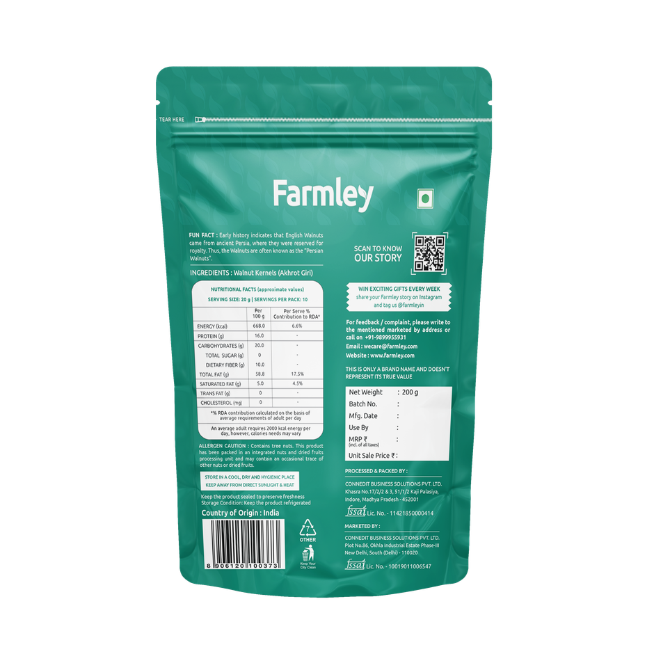 Farmley Premium Broken Chile Walnut Kernels (Akhrot)