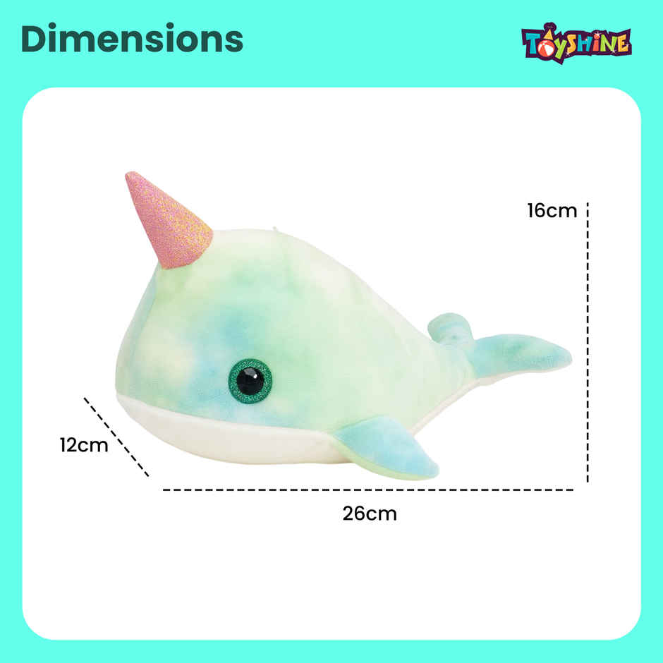 Spanker Whale Soft Toy | Cute Tie Dye Plush for Kids | Blue - 16 cm
