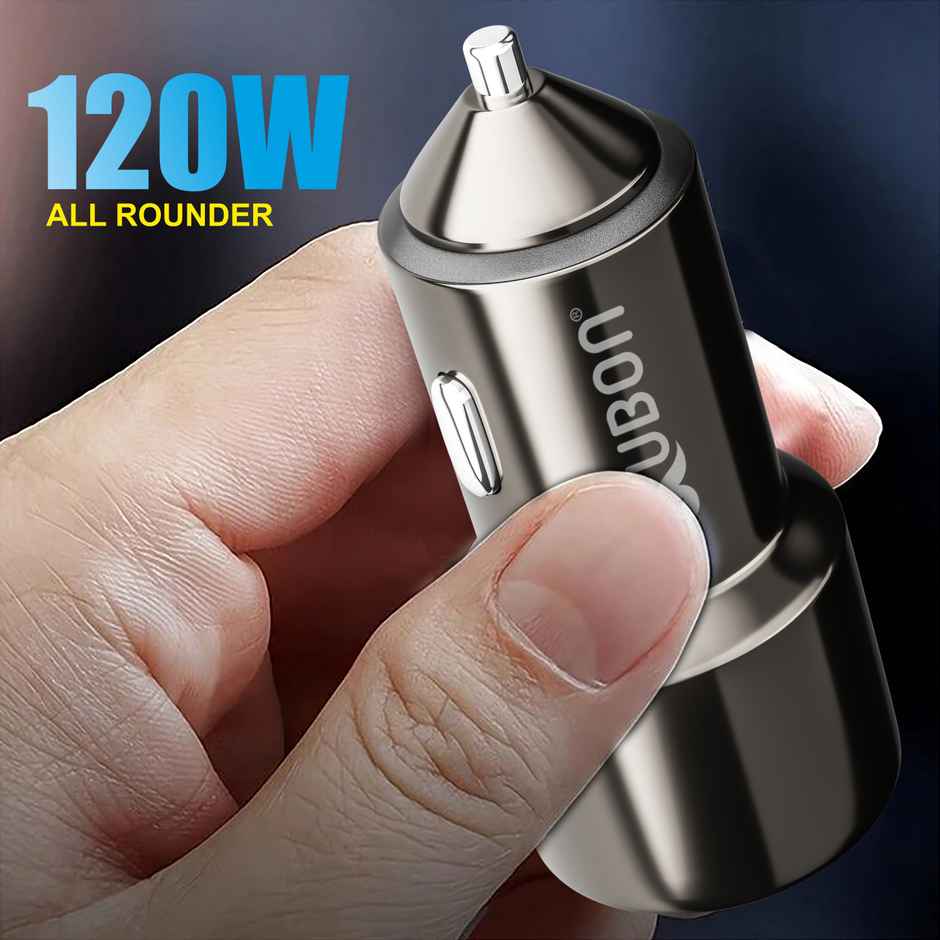 UBON Car Charger | 120W PD QC | Dual Ports USB & Type C