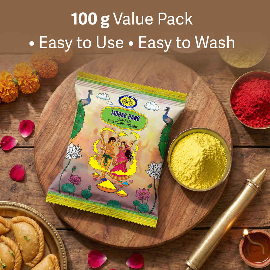 Mohak Rang Eco-Safe Holi Colour Yellow | Cycle