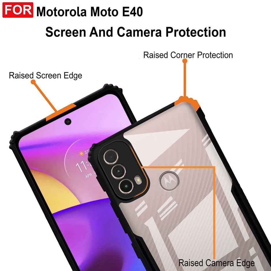 Zapcase Back Cover for Motorola E40 | Matte-Black