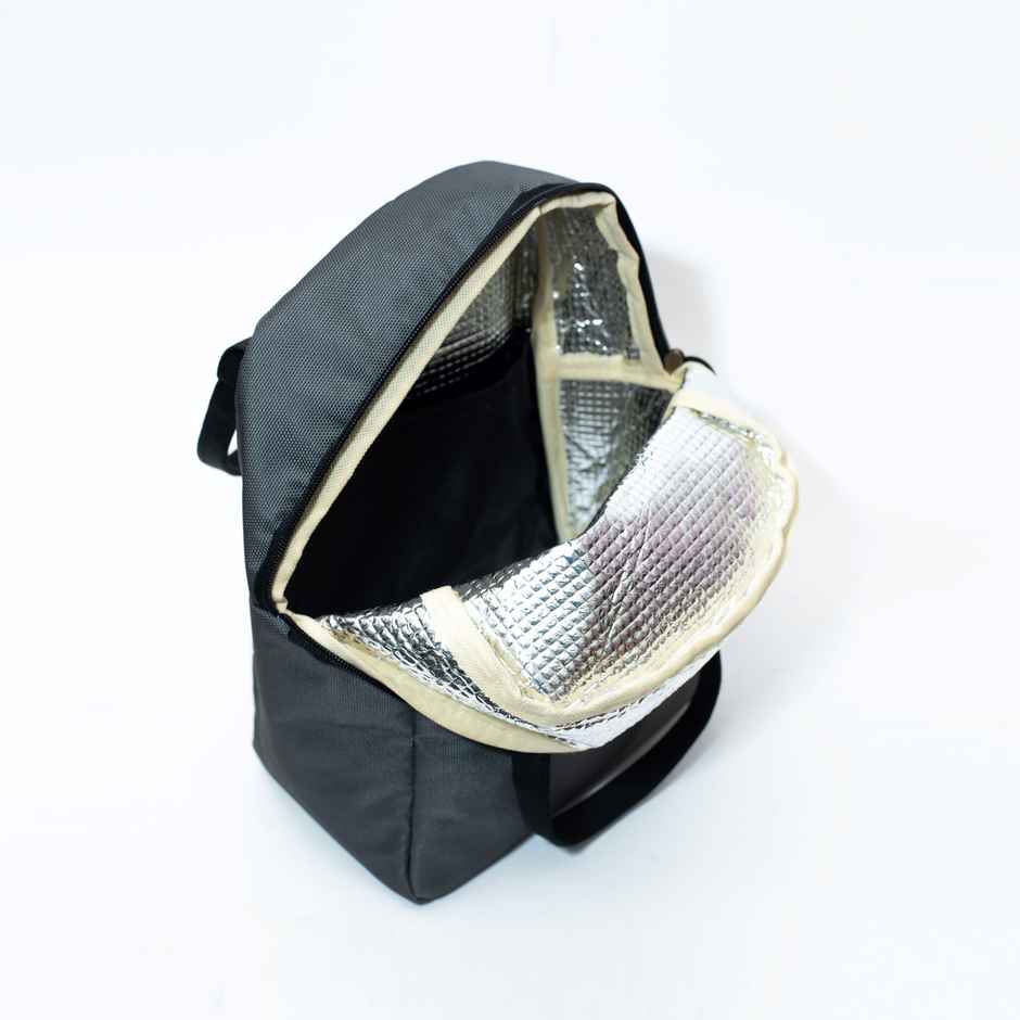 HOOM Metpet Aluminium Insulation Lunch Bag Solid Color with Quote | Grey- 8 L