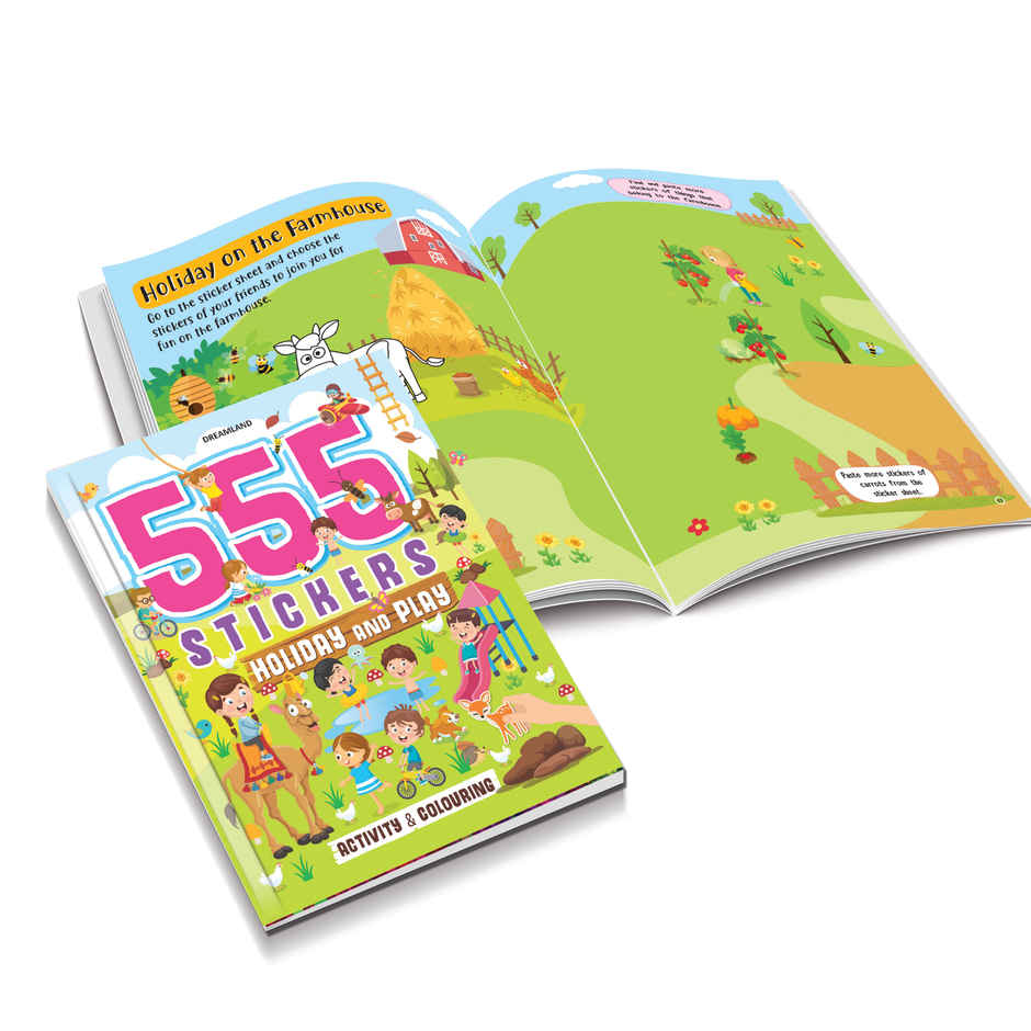 555 Stickers & Activity Books Pack Of 2 Books | Gift For Kids | Gift Pack | Activity Books For Kids