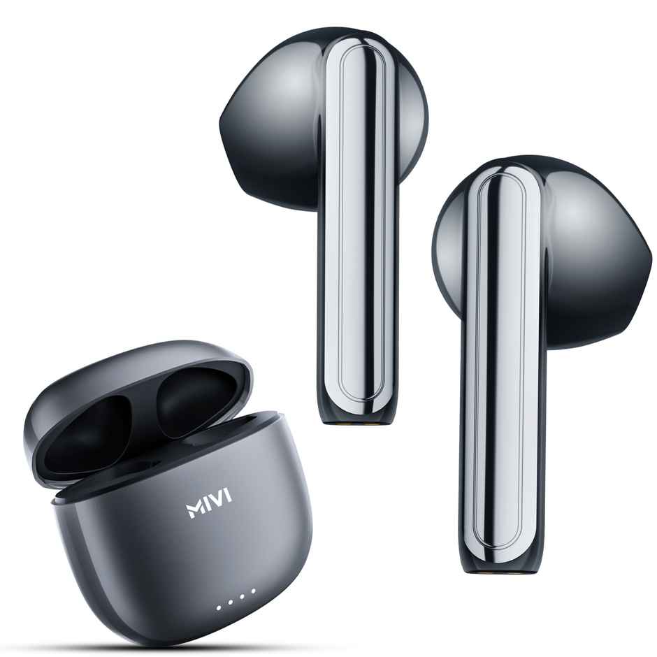 Mivi Duopods I1 Tws,Metallic Finish,50H Playtime,13Mm Bass,Bt V5.3 Earbuds Bluetooth-Space Grey