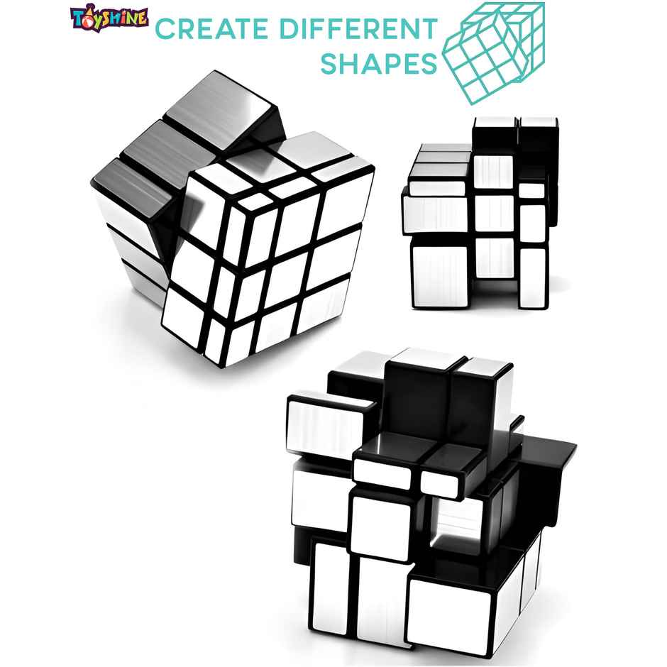 Toyshine 3x3x3 Silver Mirror Magic Speed Cube - Stress Relief Puzzle for Kids & Adults