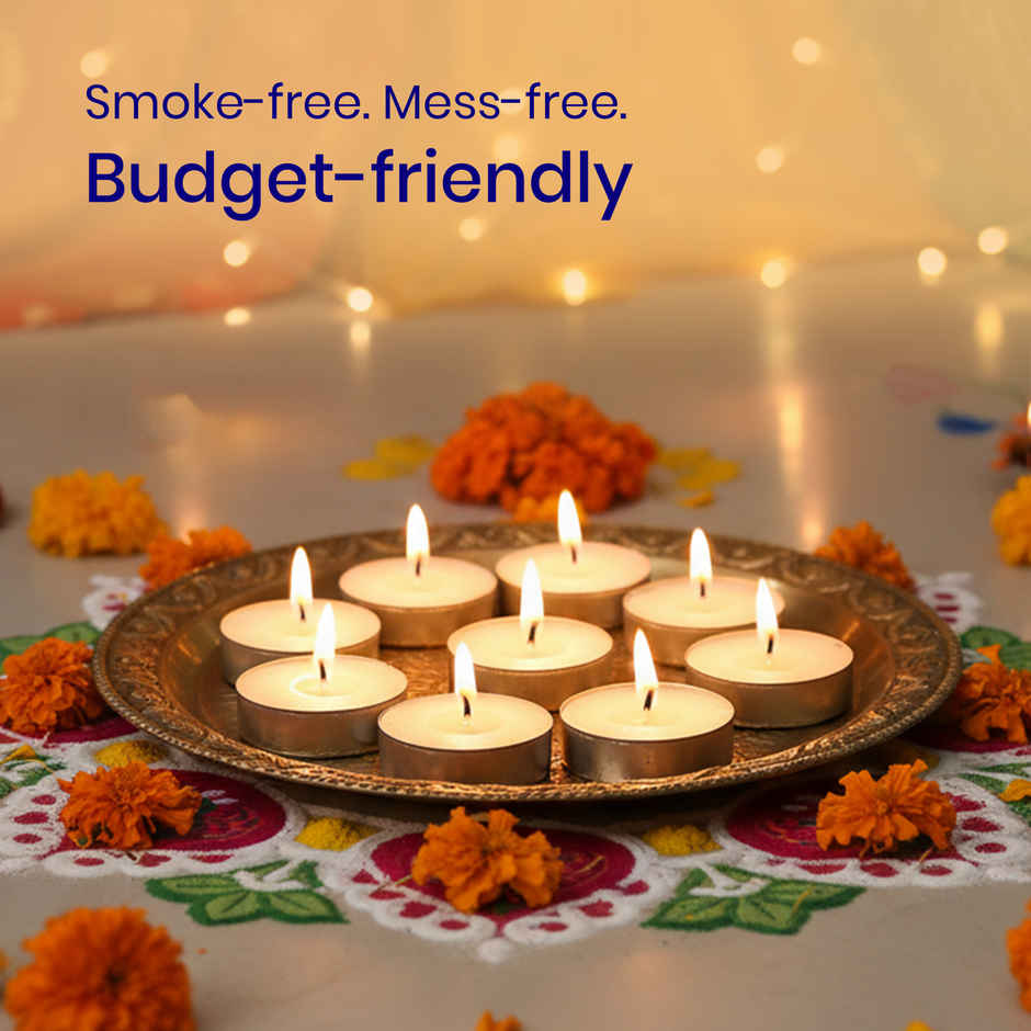 Navin Tealight Candles | Wax | Pack Of 50 | 6 g Each | Cycle