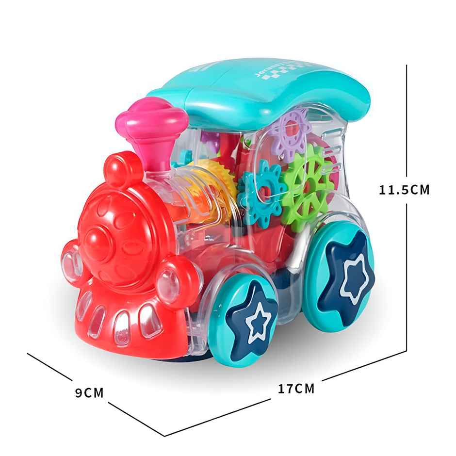 Toyshine Musical Train Engine Toy With 3d Lights - Transparent Vehicle for Kids | 2-5 Yrs