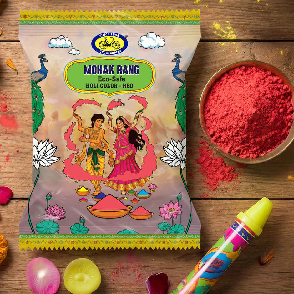 Mohak Rang Eco-Safe Holi Colour Red | Cycle