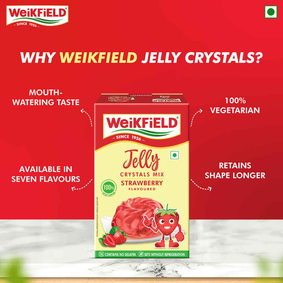 Weikfield Jelly Crystals Strawberry Flavour Carton