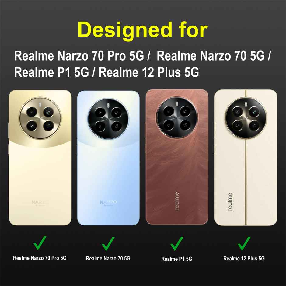 Zapcase Back Cover for Realme Narzo 70 Pro 5G | Magic-Black