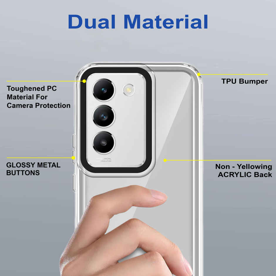 Zapcase Back Cover for Vivo Y200e 5G | Space-Clear