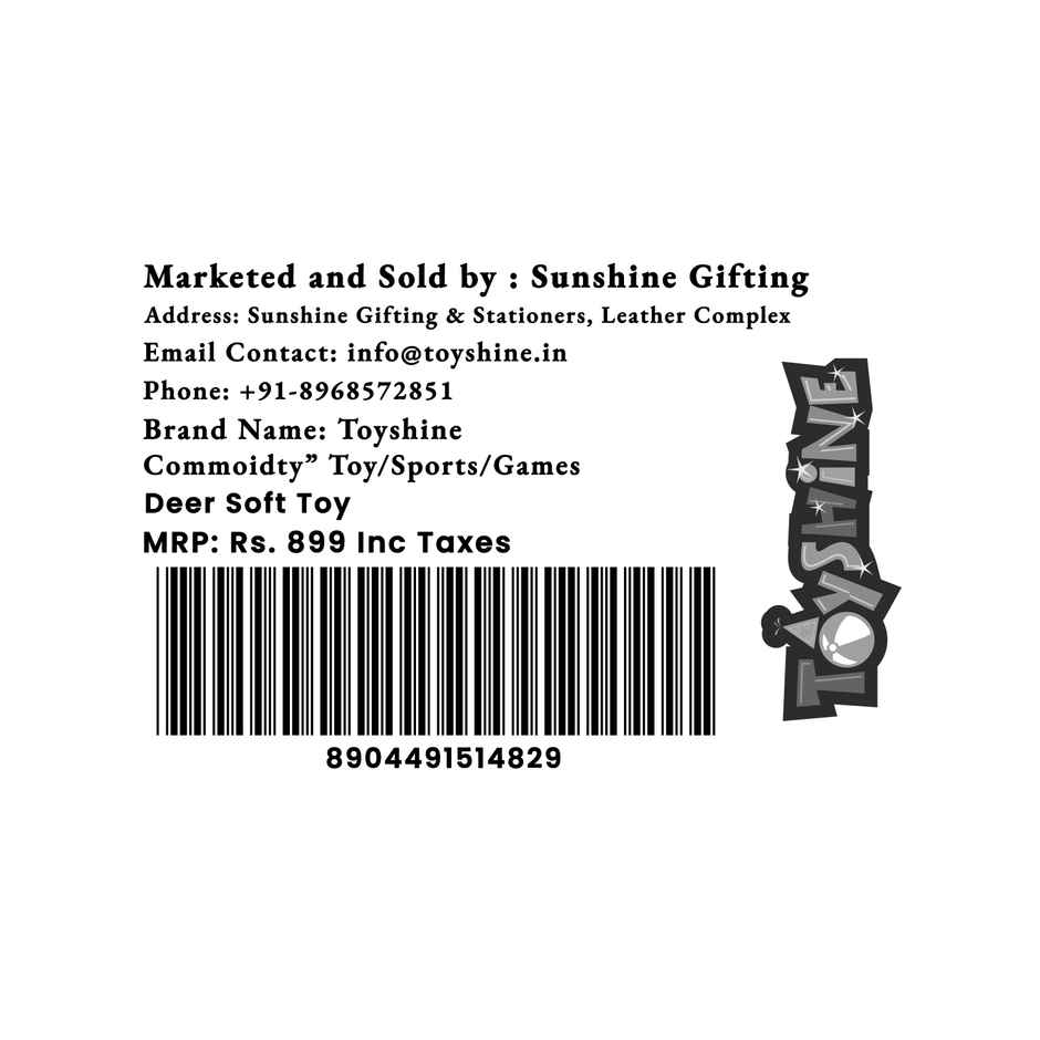 Spanker Sika Deer Soft Toy | Cute Deer Plush with Shimmer Horn | Brown - 29 cm