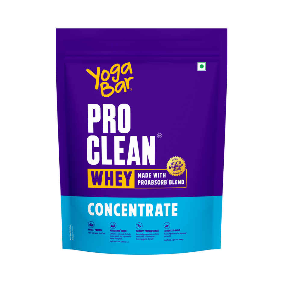 Yoga Bar ProClean Whey Protein Concentrate,27g Protein per Serve Unflavoured, Clean & Light
