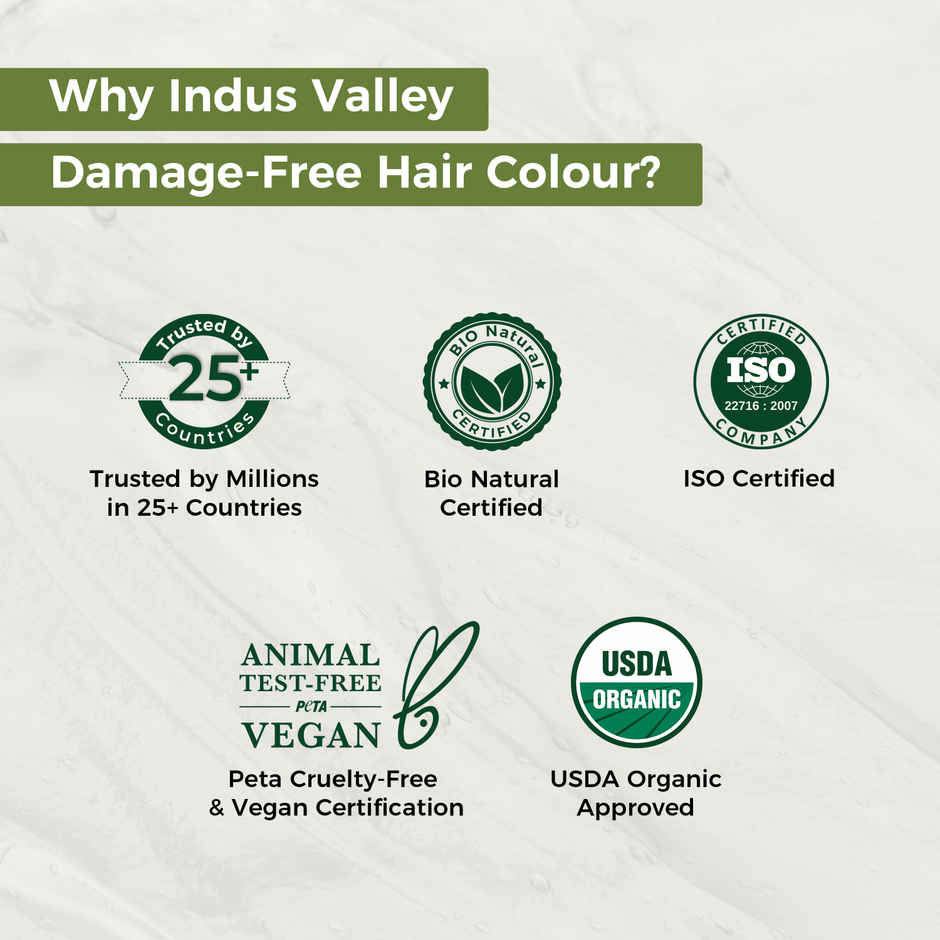 Indus Valley Gel Hair Colour for Women & Men Damage, Ammonia & PPD Free Hair Color | Dark Brown