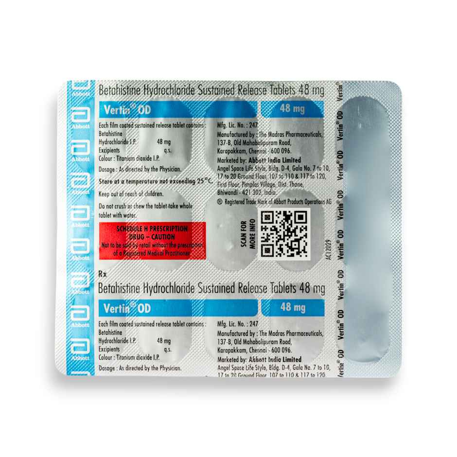 Vertin OD 48mg Tablet SR