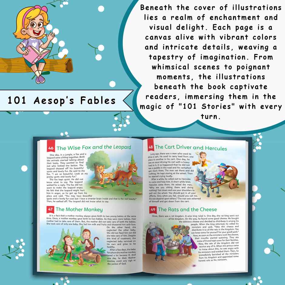 101 Aesop Fables | Ages 3-12 | Hardbound - Learning Storybook | Adventure Stories for Kids