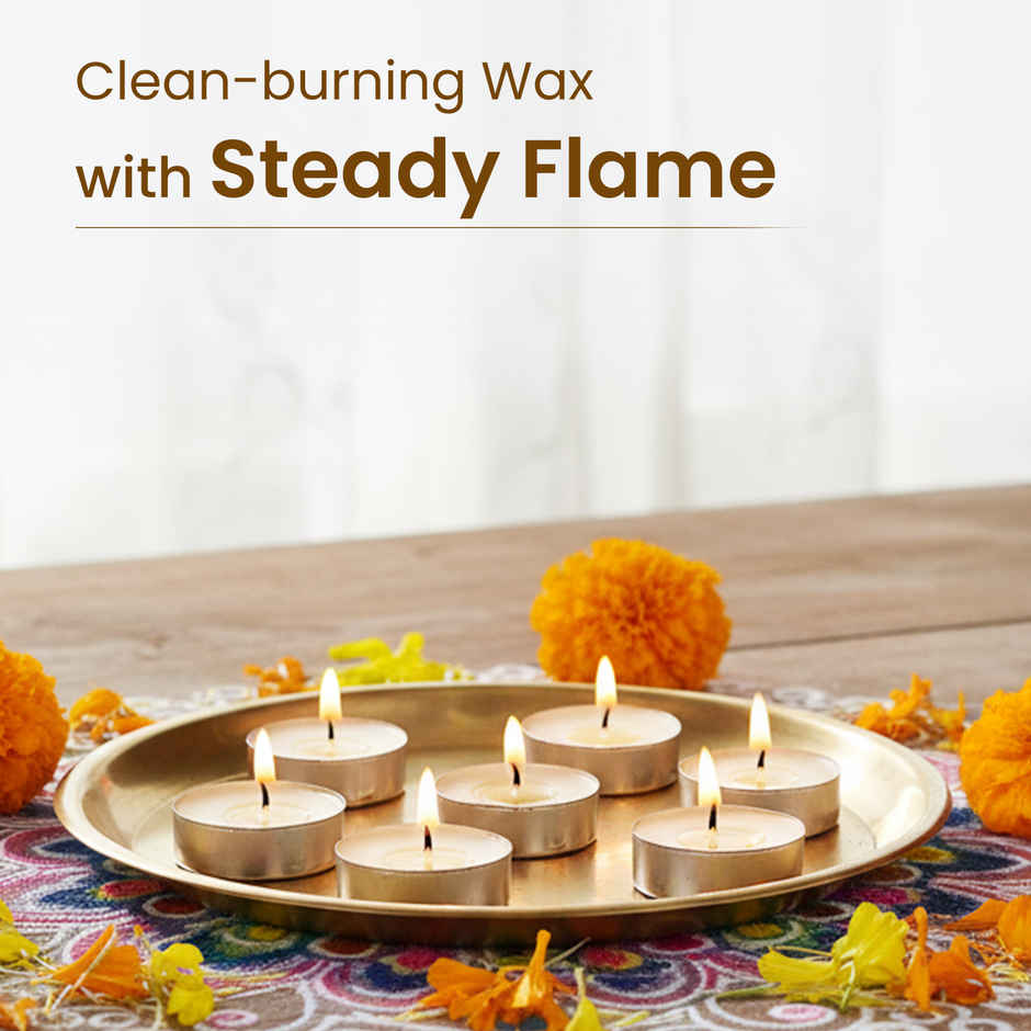 Navin Tealight Candles | Pack Of 10 | 8 g Each | Cycle