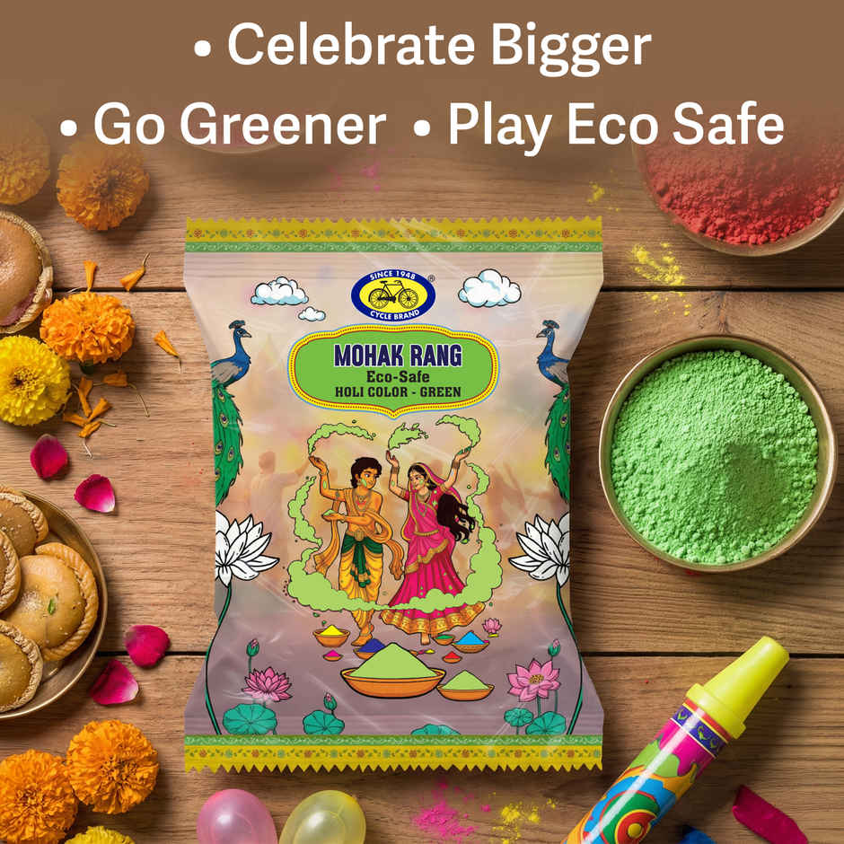 Mohak Rang Eco-Safe Holi Colour Green | Cycle