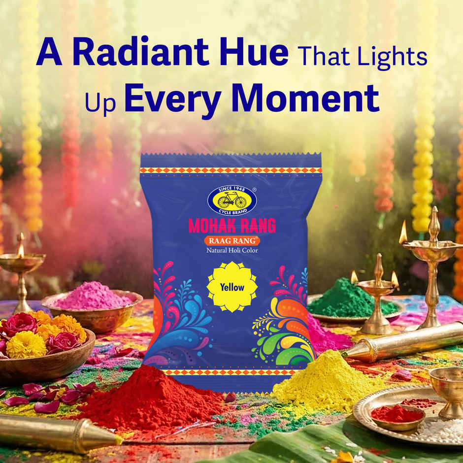 Mohak Rang Natural Raag Rang Holi Colour | Yellow | Cycle
