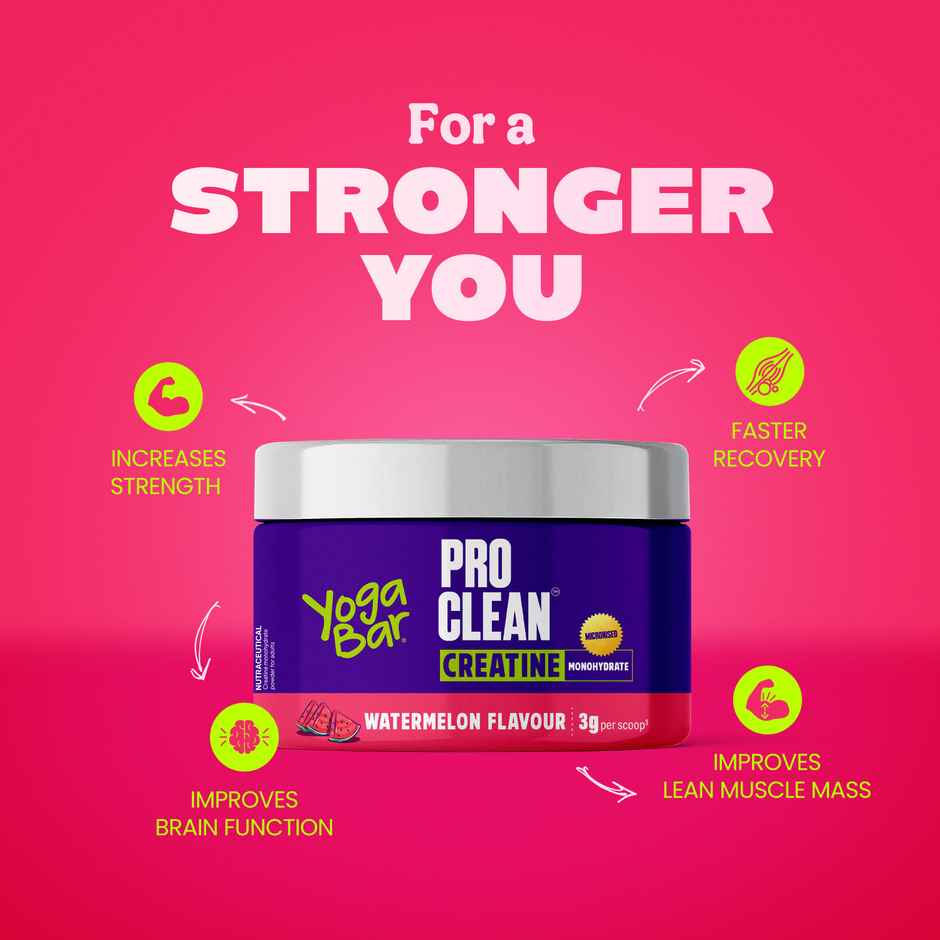 Yoga Bar Creatine Monohydrate-Micronized & Power-Packed  Strength & Performance, Watermelon Flavor