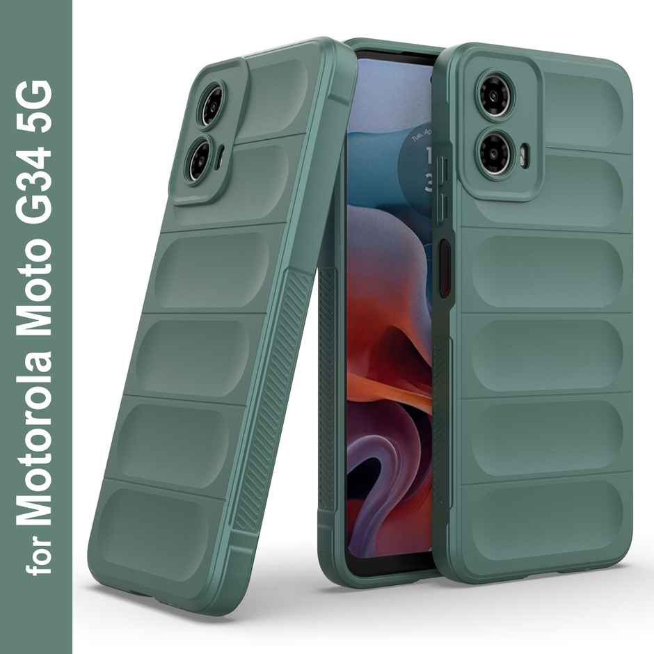 Zapcase Back Cover for Motorola Moto G34 5G | Magic-DarkGreen