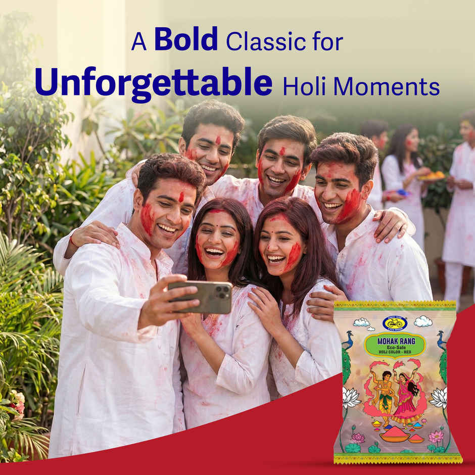 Mohak Rang Eco-Safe Holi Colour Red | Cycle