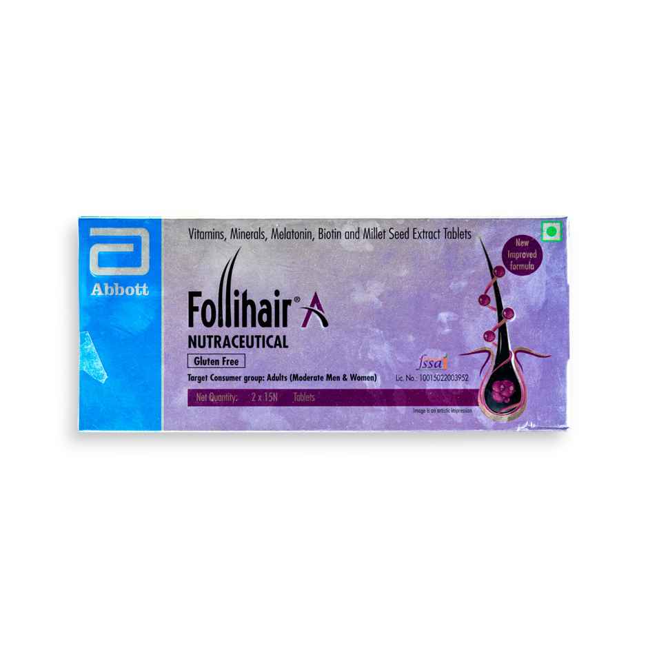 Follihair A Nutraceutical Gluten Free Tablet
