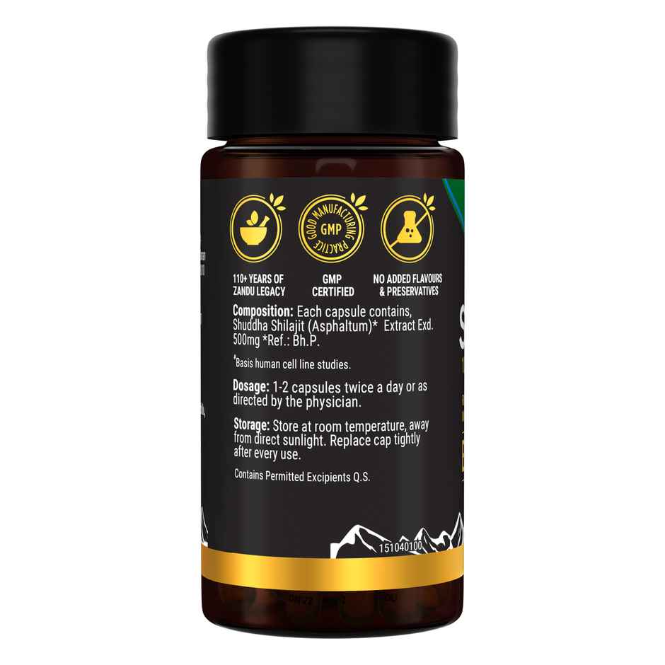 Zandu Shilajit Pure Herbs Himalayan Shilajit, Boosts Immunity, Strength and Stamina
