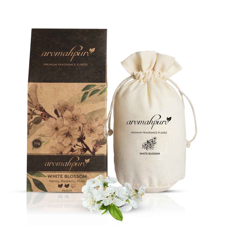 Aromahpure Premium Car Perfume Fragrance Flakes - White Blossom | Last Upto 30 days
