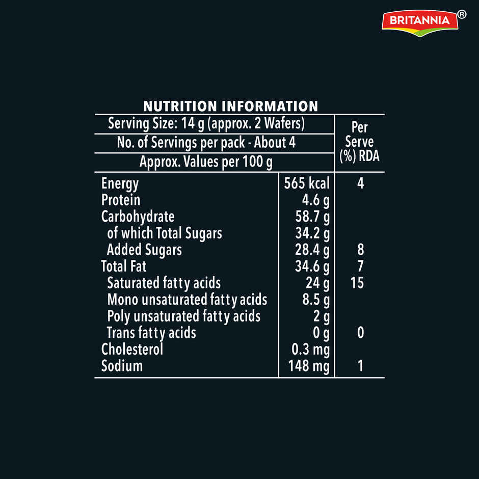 Britannia Treart Creme Wafers Chocolate(60gms) & Britannia Treat Creme Wafers - Vanilla(60gms) Combo