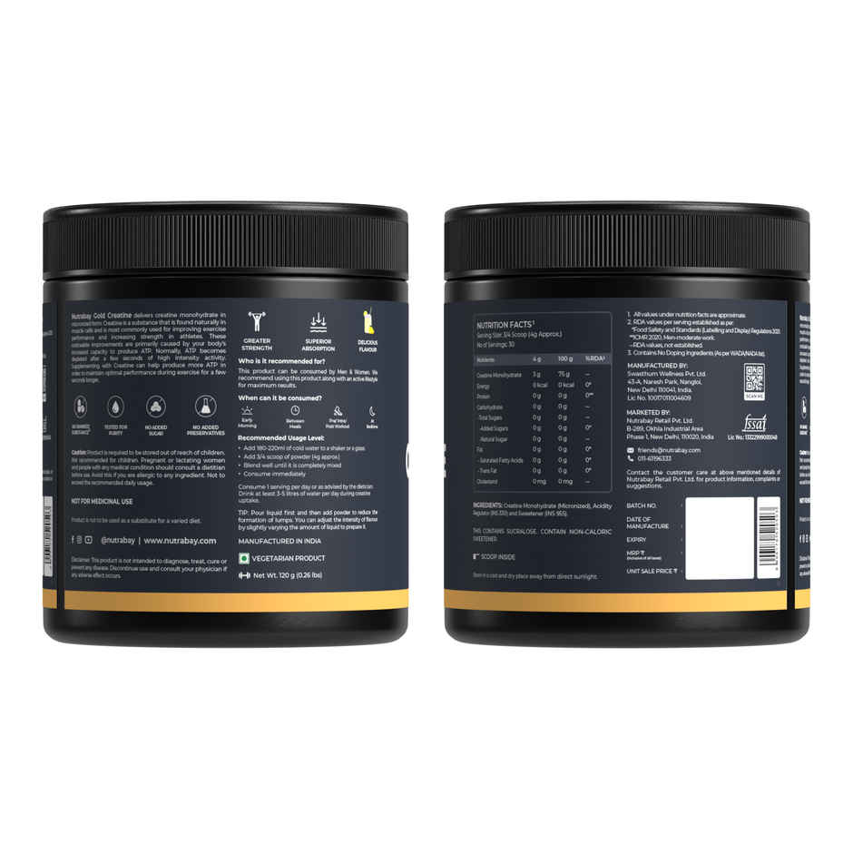 Nutrabay Gold Micronized Creatine Monohydrate Lemon