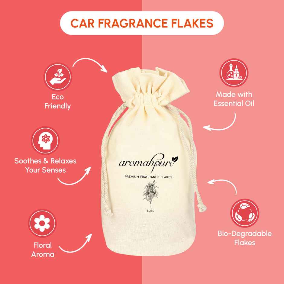 Aromahpure Premium Car Perfume Fragrance Flakes - Bliss - Floral Lilly | Last Upto 30 days