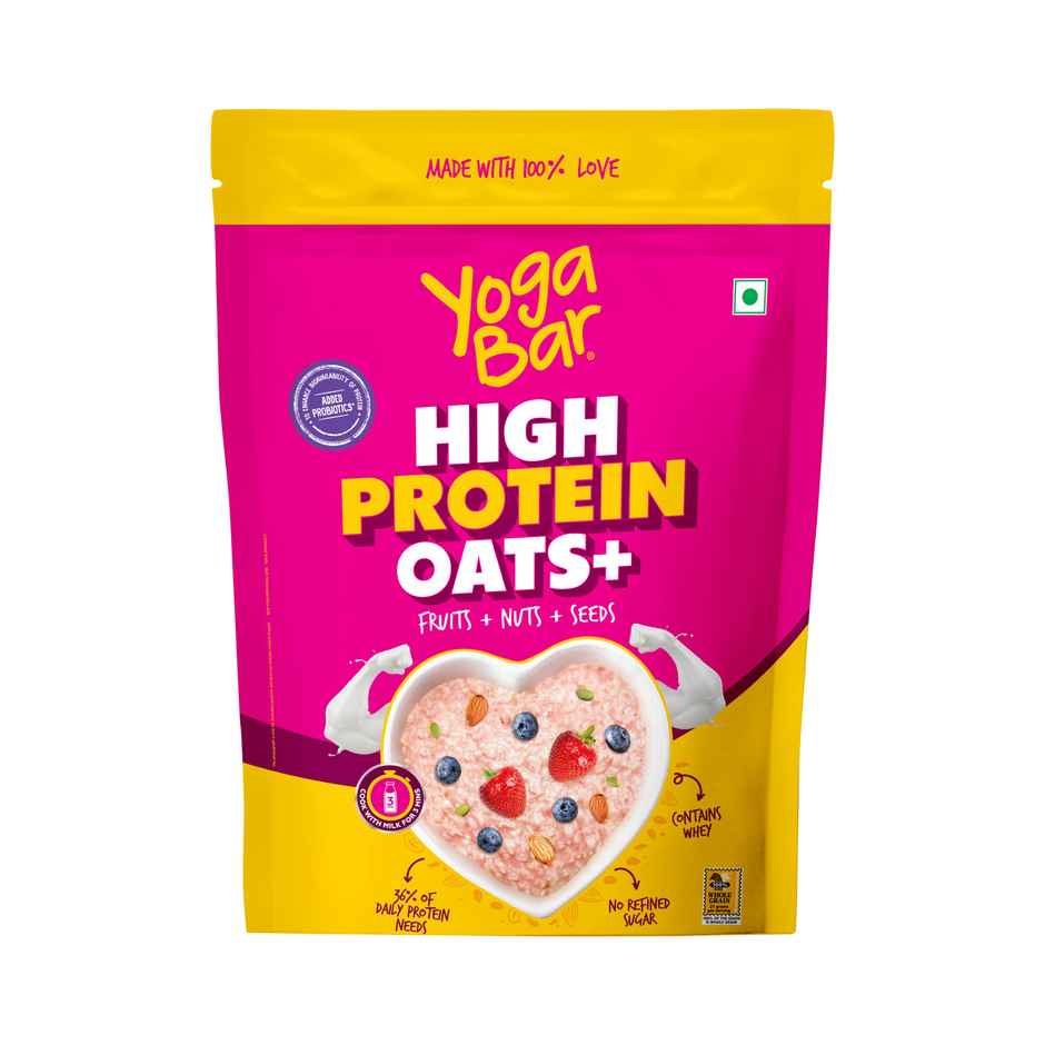 Yogabar 23 g High Protein Oats | Fruits, Nuts and Seeds | No Refined Sugar | Contains Whey