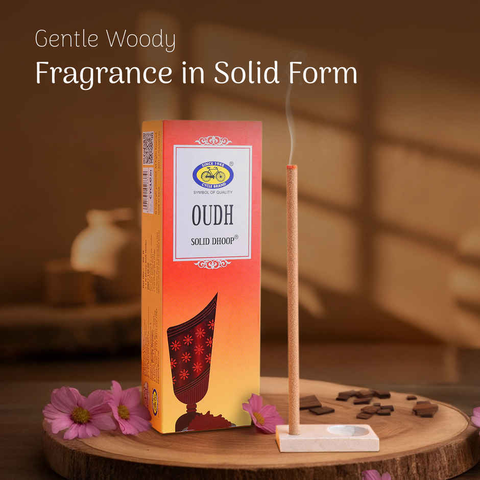 Pure Oudh Bambooless Solid Dhoop Stick | 6 Inch | Pack Of 50 Sticks | Cycle