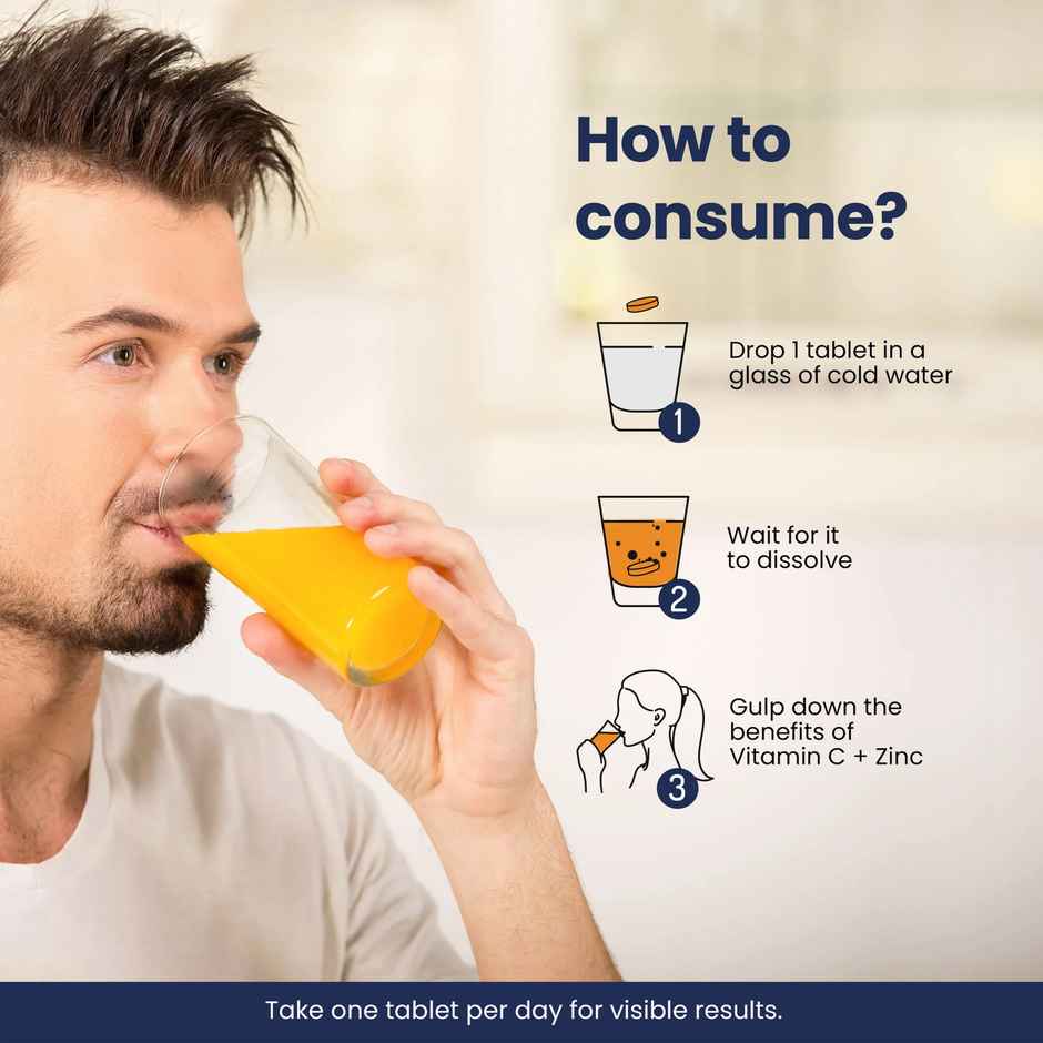 Wellbeing Nutrition Vitamin C + Zinc Natural and Organic Immunity Booster (16 Effervescent)