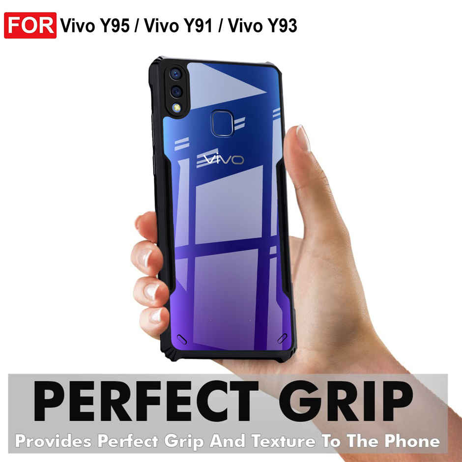 Zapcase Back Cover for Vivo Y95, Vivo Y93, Vivo Y91 | Matte-Black