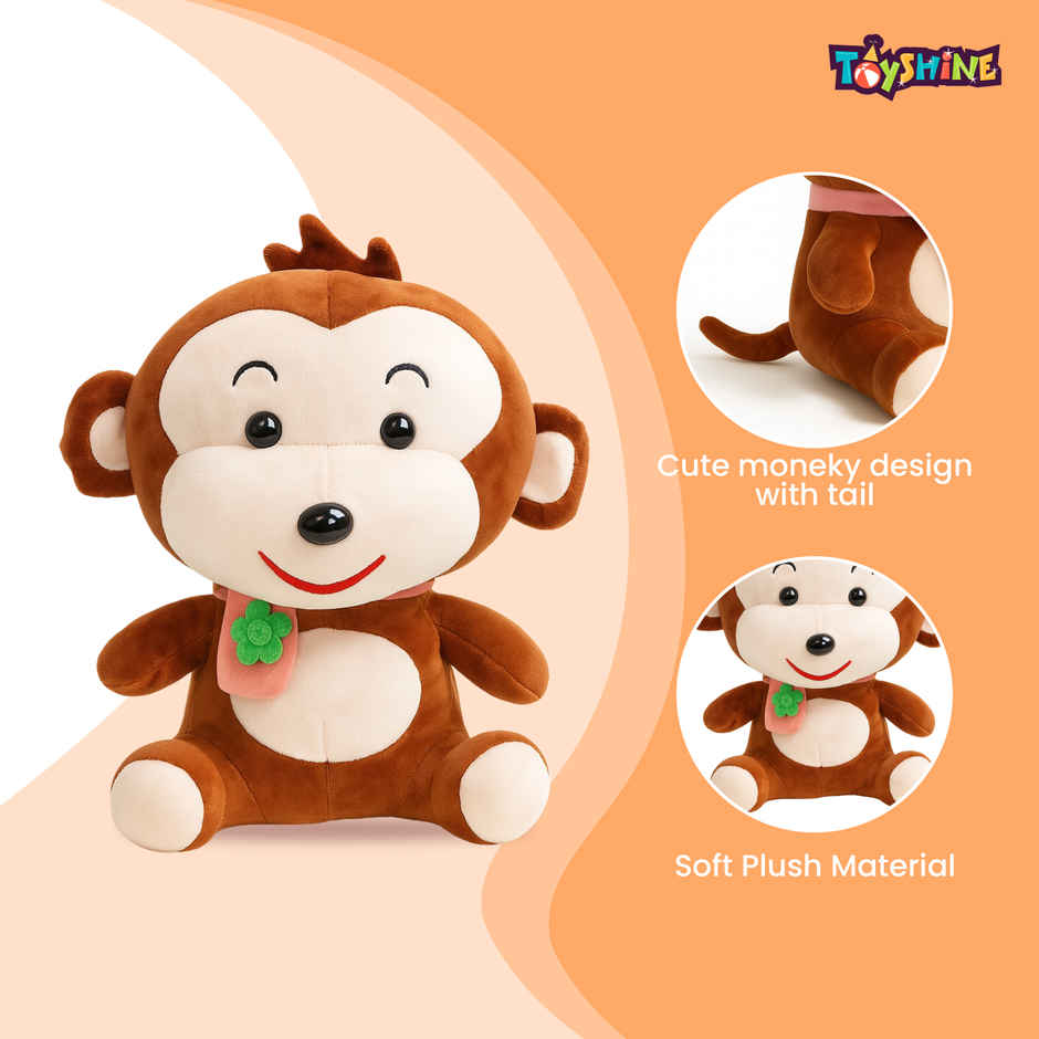 Spanker Monkey Soft Toy | Cute Plush for Kids & Room Decor | Brown - 27 cm