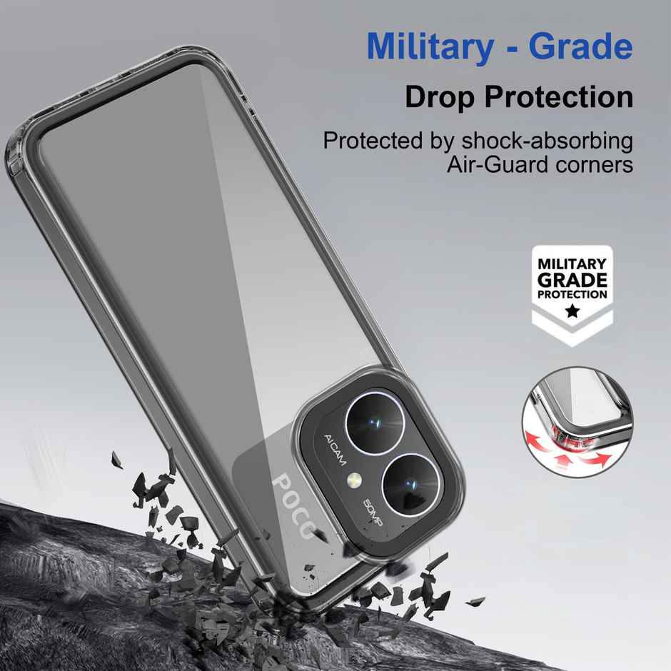 Zapcase Back Cover for Poco M6 5G | Space-Black