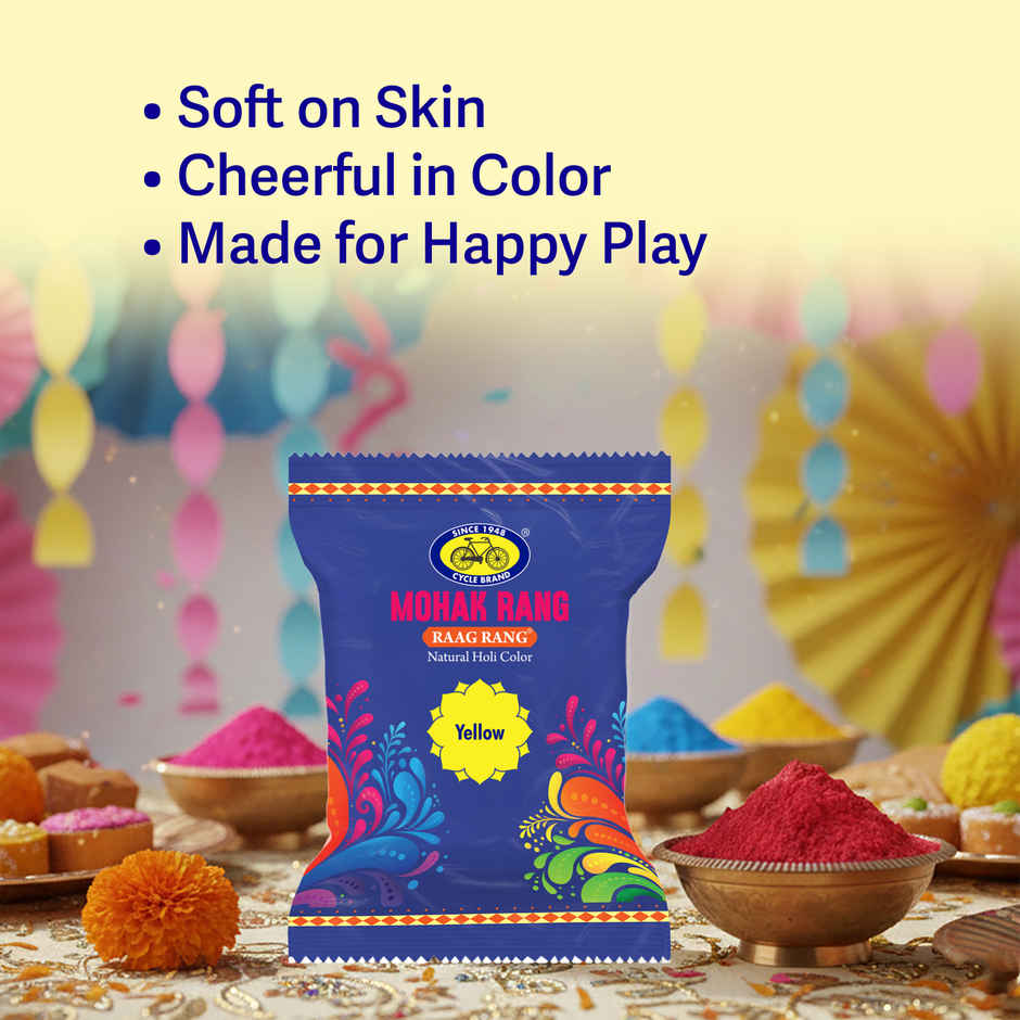 Mohak Rang Natural Raag Rang Holi Colour | Yellow | Cycle