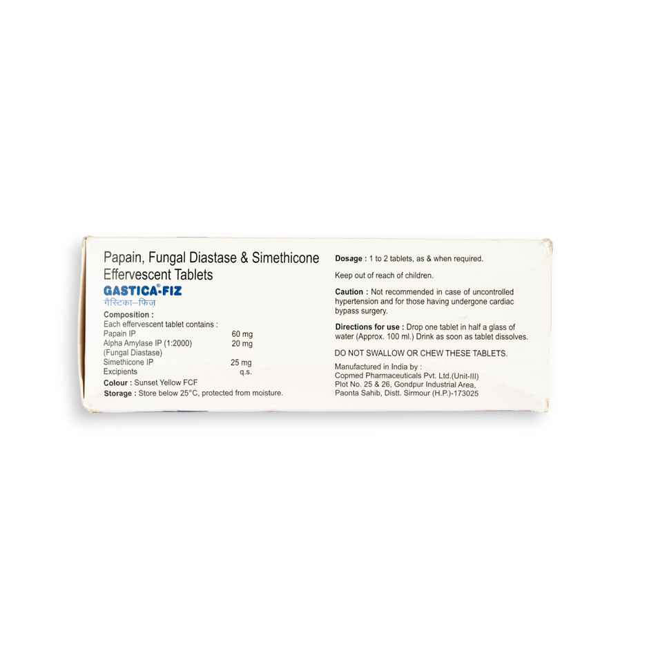 Gastica Fiz Orange Flavour Sugar Free Effervescent  Tablet