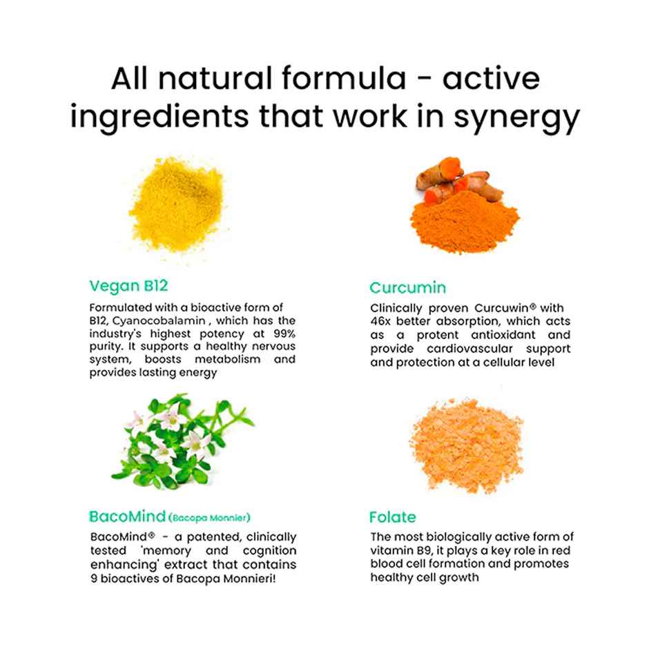 Wellbeing Nutrition Melts Vegan Vitamin B12 For Brain, Heart & Nervous System Support, 30 Strips