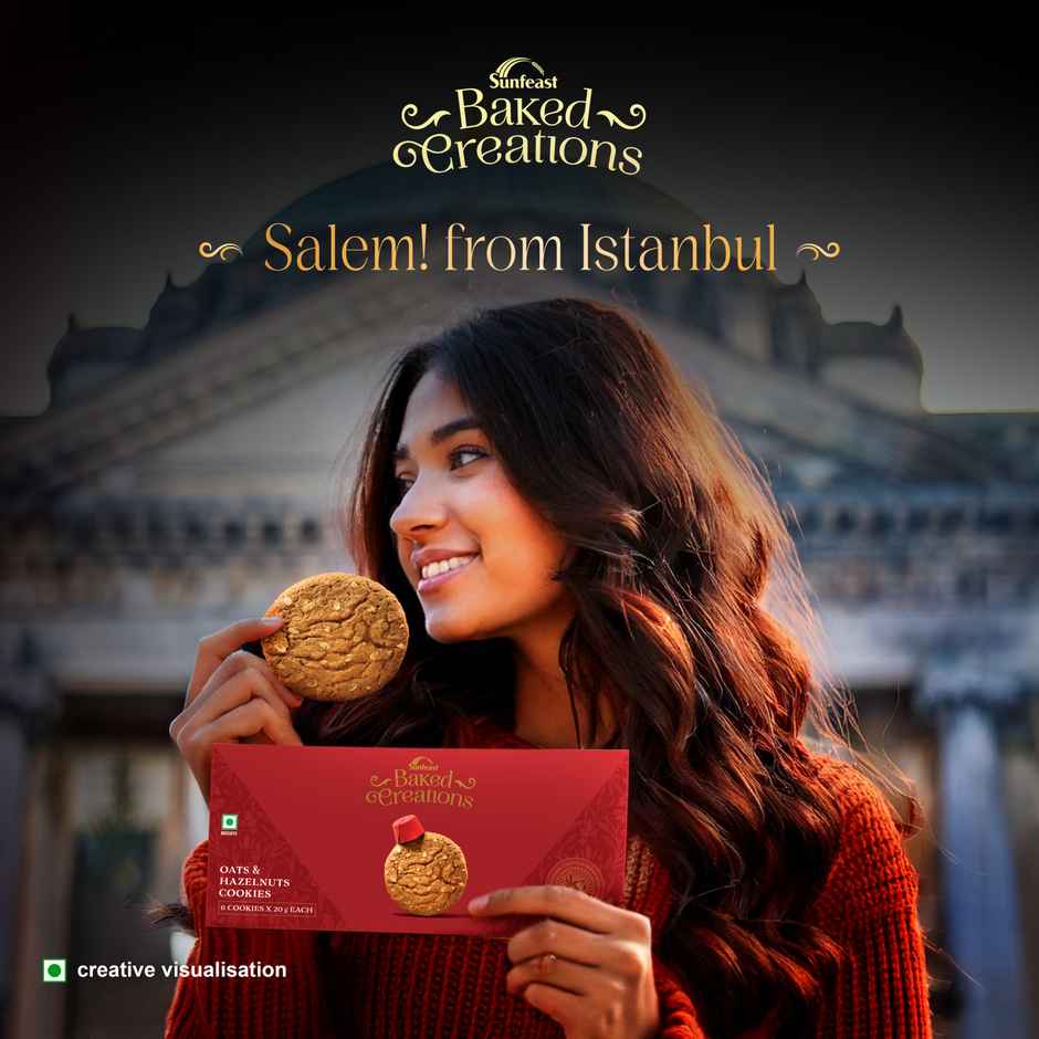 Oats & Hazelnut Cookies Crafted with Turkish Hazelnuts by Sunfeast Baked Creations