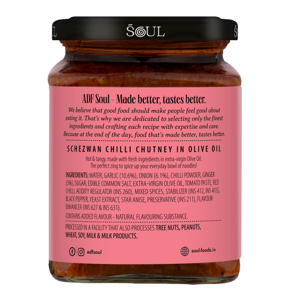 ADF Soul Schezwan Sauce, Dip In Olive Oil