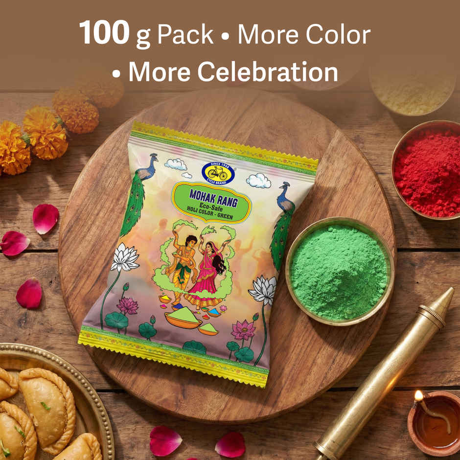 Mohak Rang Eco-Safe Holi Colour Green | Cycle