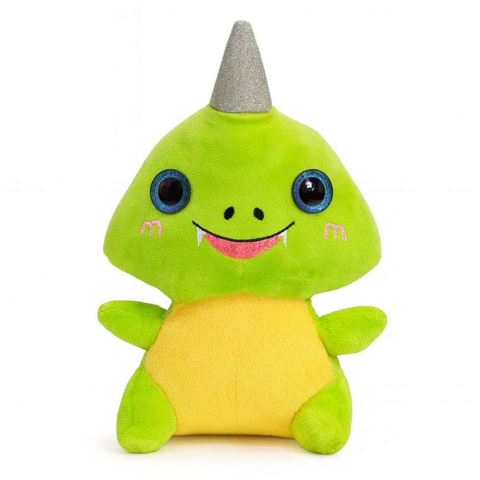 Spanker Dino Soft Toy | Cute Plush Dinosaur for Kids Decor | Green - 21 cm