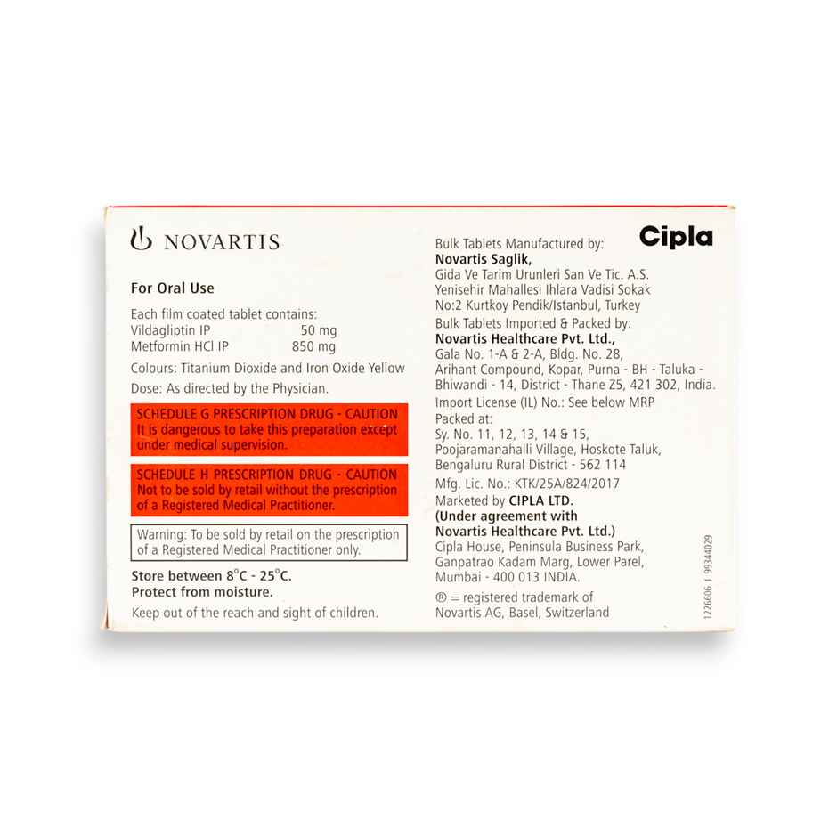 Galvus Met 50Mg/850Mg Tablet