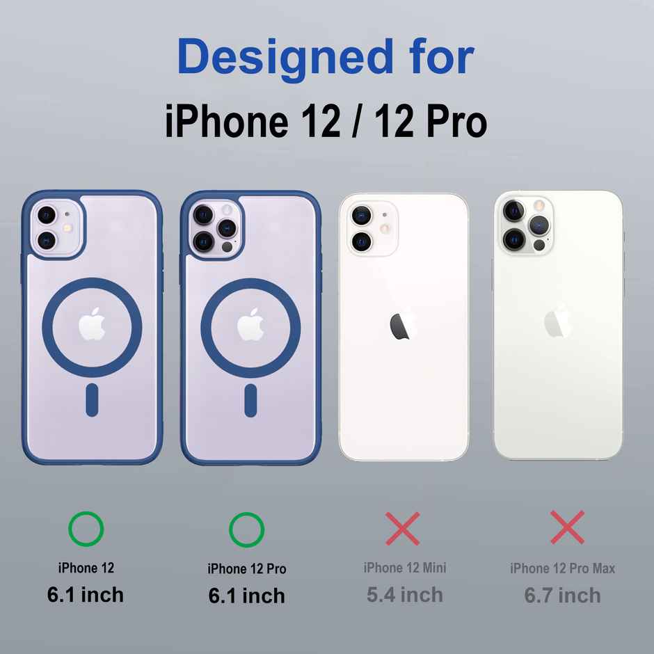 Zapcase Back Cover for Apple iPhone 12 | MagSafe-Blue