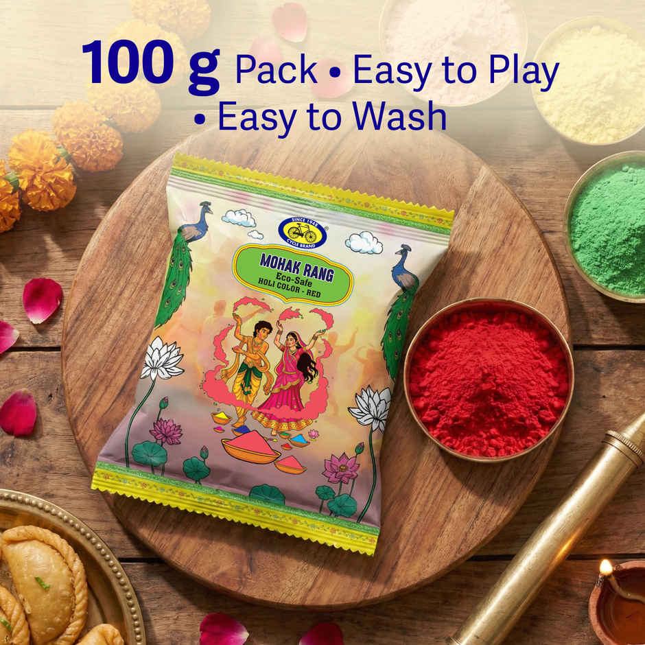 Mohak Rang Eco-Safe Holi Colour Red | Cycle