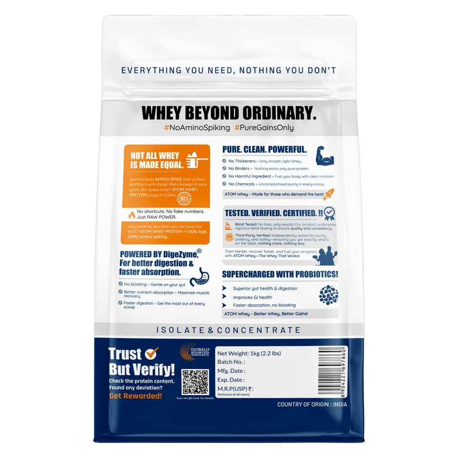 AS-IT-IS ATOM Whey Protein 27G Protein Double Rich Chocolate